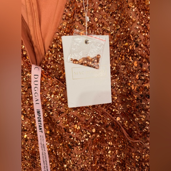 Mac Duggal (10766) Short Sleeve Cocktail Dress-NWT-Size 14-Copper - Picture 7 of 13